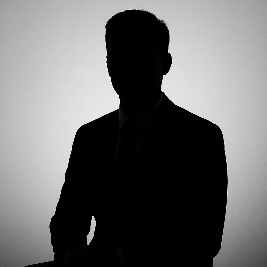 A silouhette of a man sitting for a professional portrait head shot-1